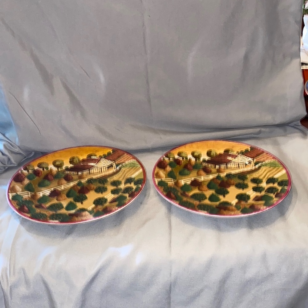 Vintage Set of 2 - Block Indonesia Country Village Salad Plates by GEAR 1995